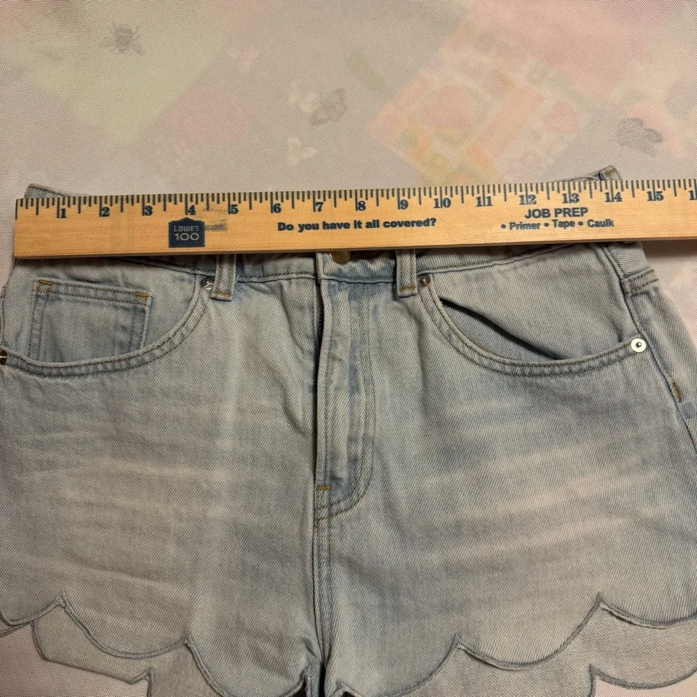 H&M Light Blue Denim Skirt with Scalloped‎ Edge